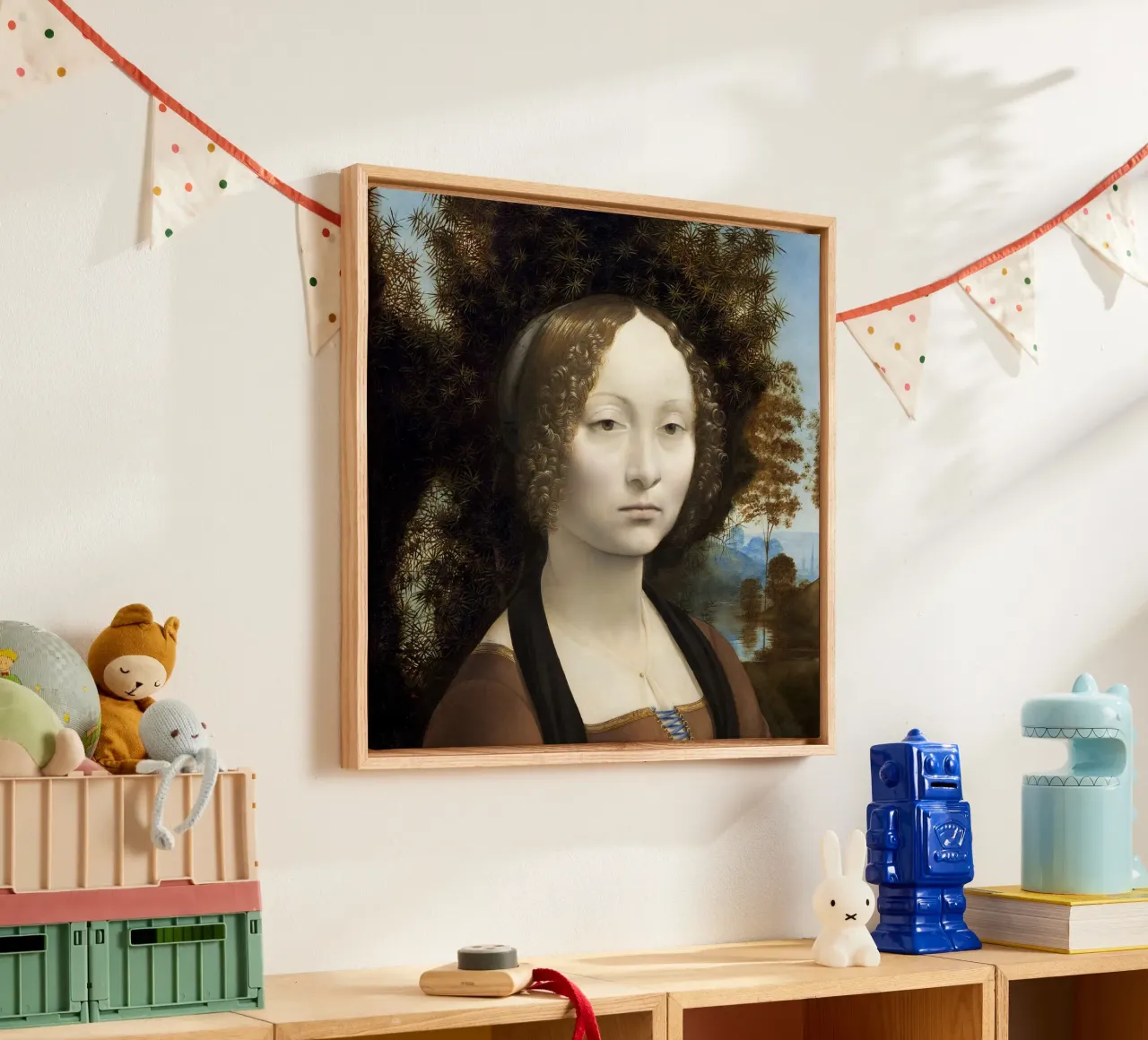 Ginevra de' Benci by Leonardo da Vinci tela con Cornice a cassetta da James McIntosh