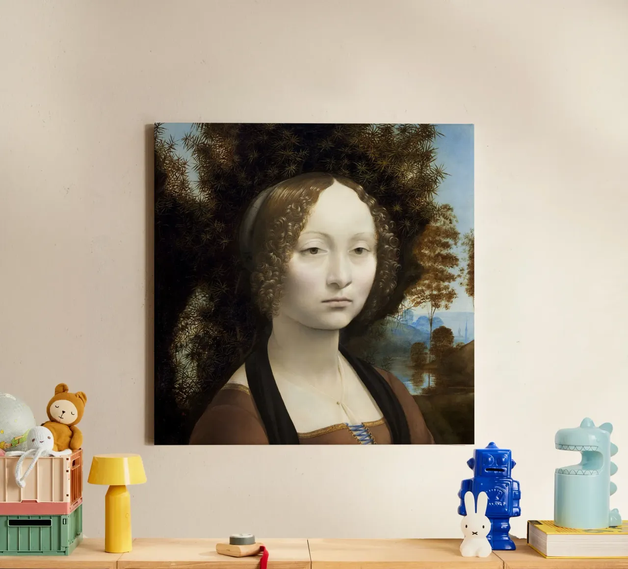 Ginevra de' Benci by Leonardo da Vinci tela con Cornice a cassetta da James McIntosh