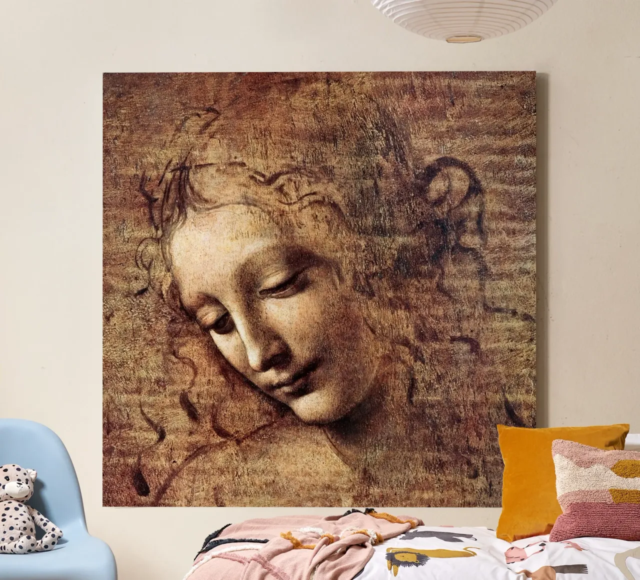 La Scapigliata by Leonardo da Vinci tela con Cornice a cassetta da James McIntosh