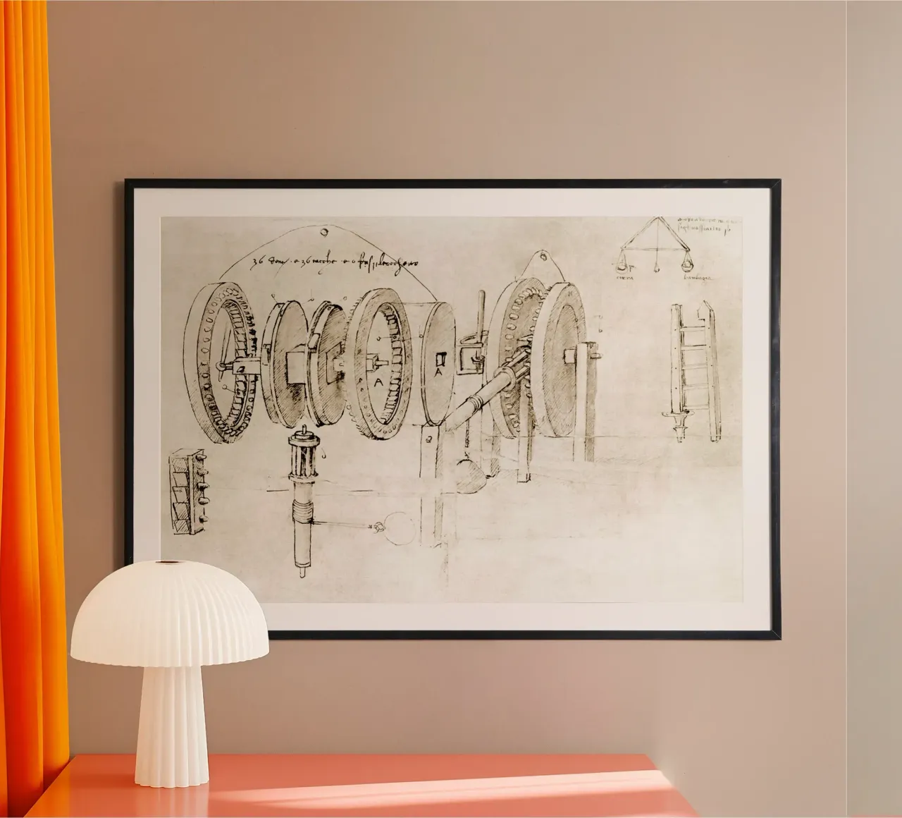 Progettazione meccanica di Leonardo da Vinci poster da James McIntosh