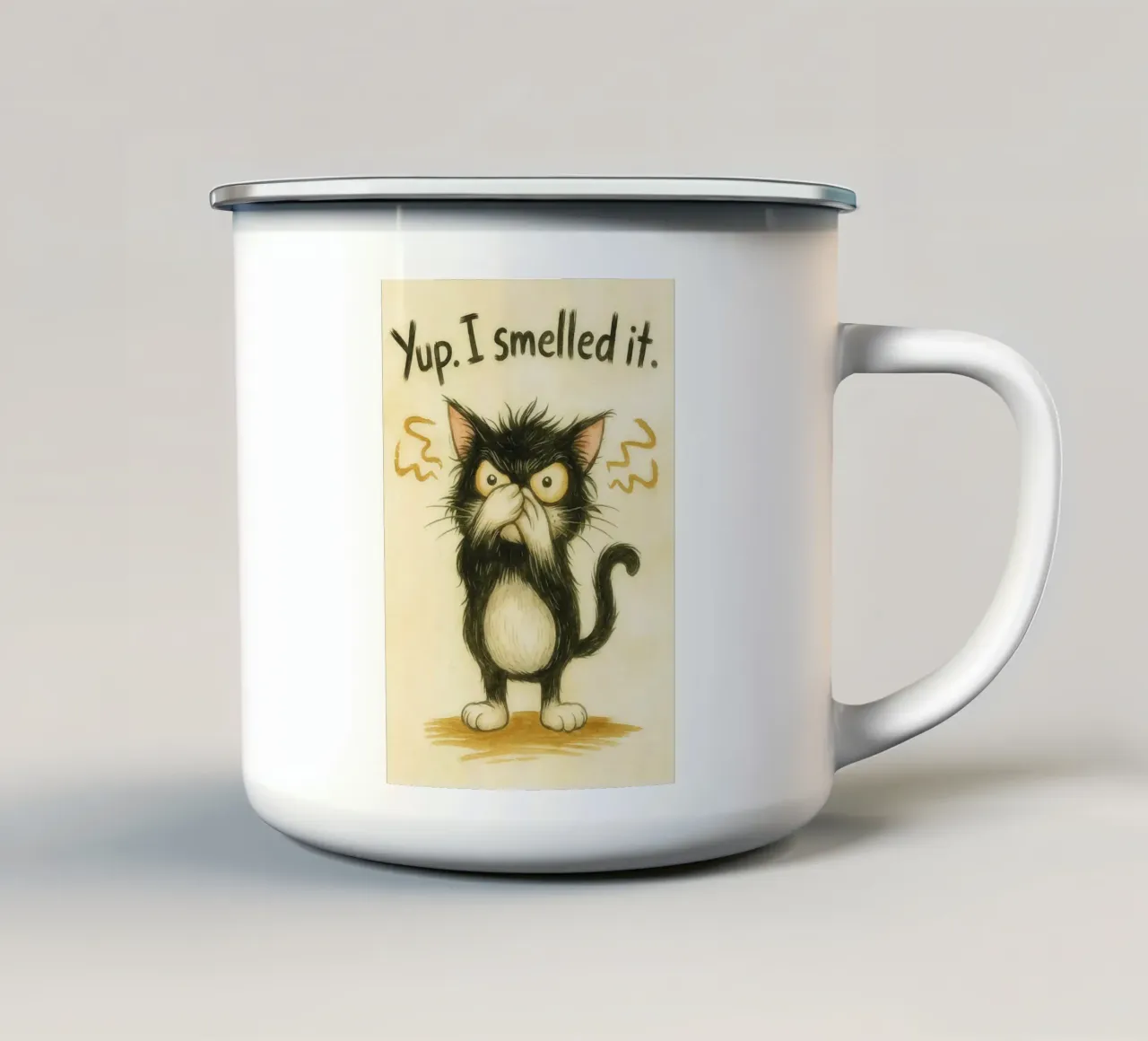 Ho sentito un odore strano di gatto tazza in smalto da cepeducks