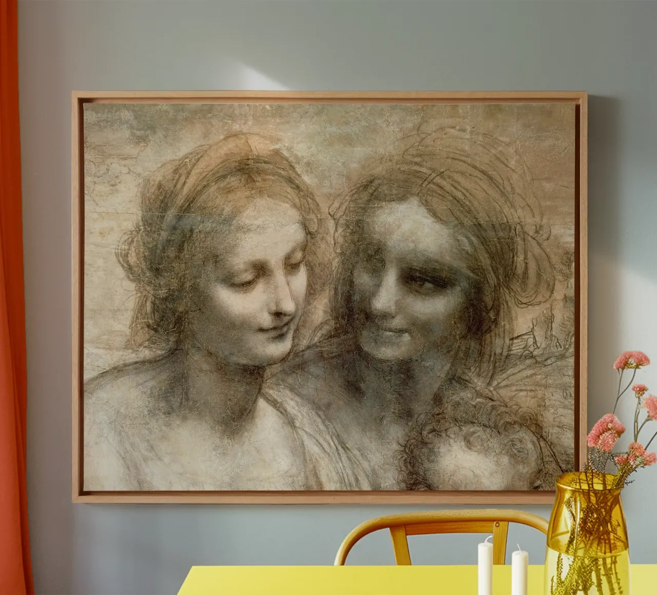 De Maagd en het Kind met de Heilige Anna en de Heilige Johannes de Doper canvas met Baklijst van James McIntosh