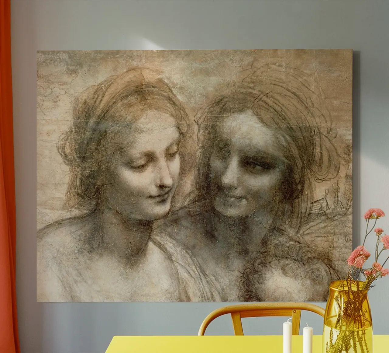 De Maagd en het Kind met de Heilige Anna en de Heilige Johannes de Doper canvas met Baklijst van James McIntosh