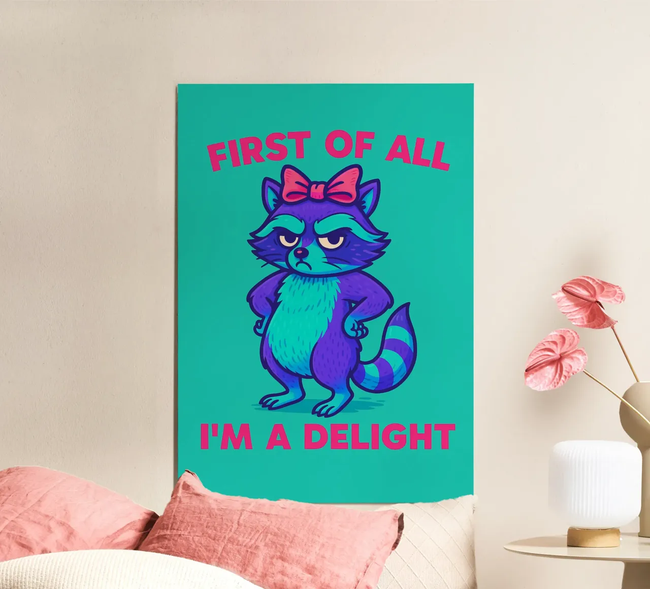 sono delizioso procione divertente poster da cepeducks