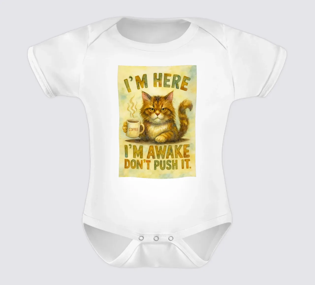 Ich bin hier, ich bin wach, treib es nicht zu weit, wütende Katze Kurzarm Babybody von cepeducks