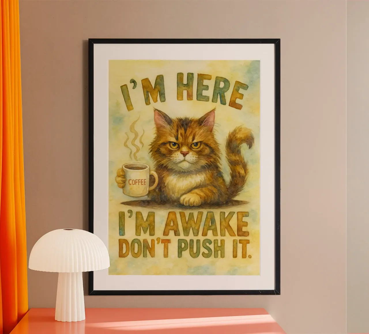 Je suis là, je suis réveillé, n'insistez pas, c'est drôle, c'est un chat en colère. poster de cepeducks
