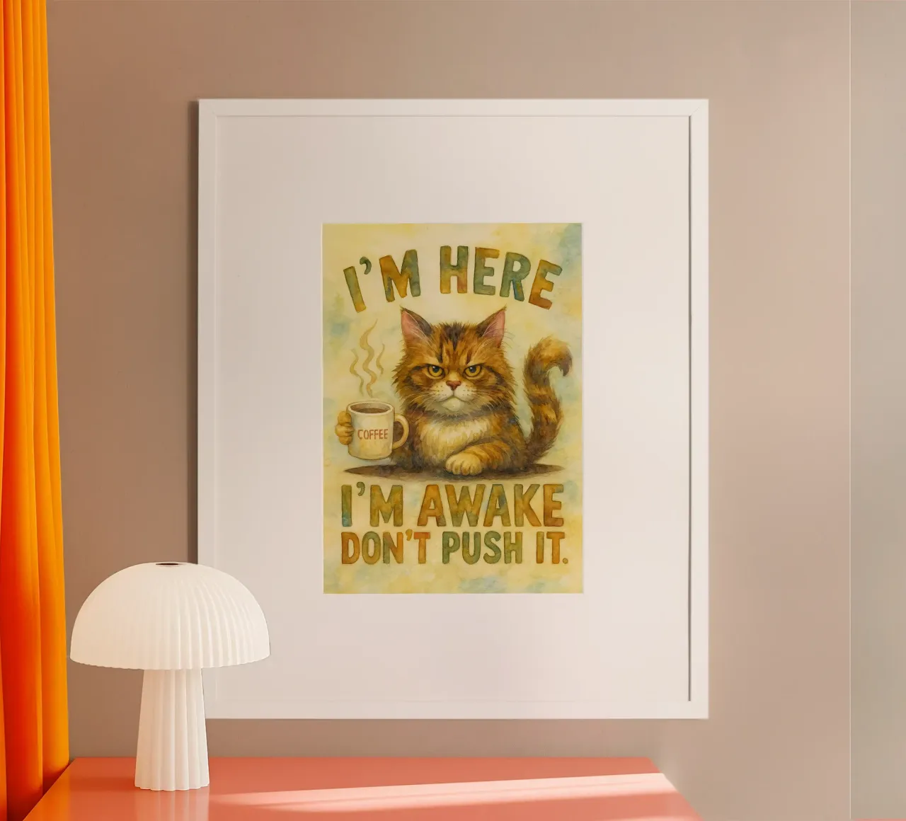 Je suis là, je suis réveillé, n'insistez pas, c'est drôle, c'est un chat en colère. poster de cepeducks