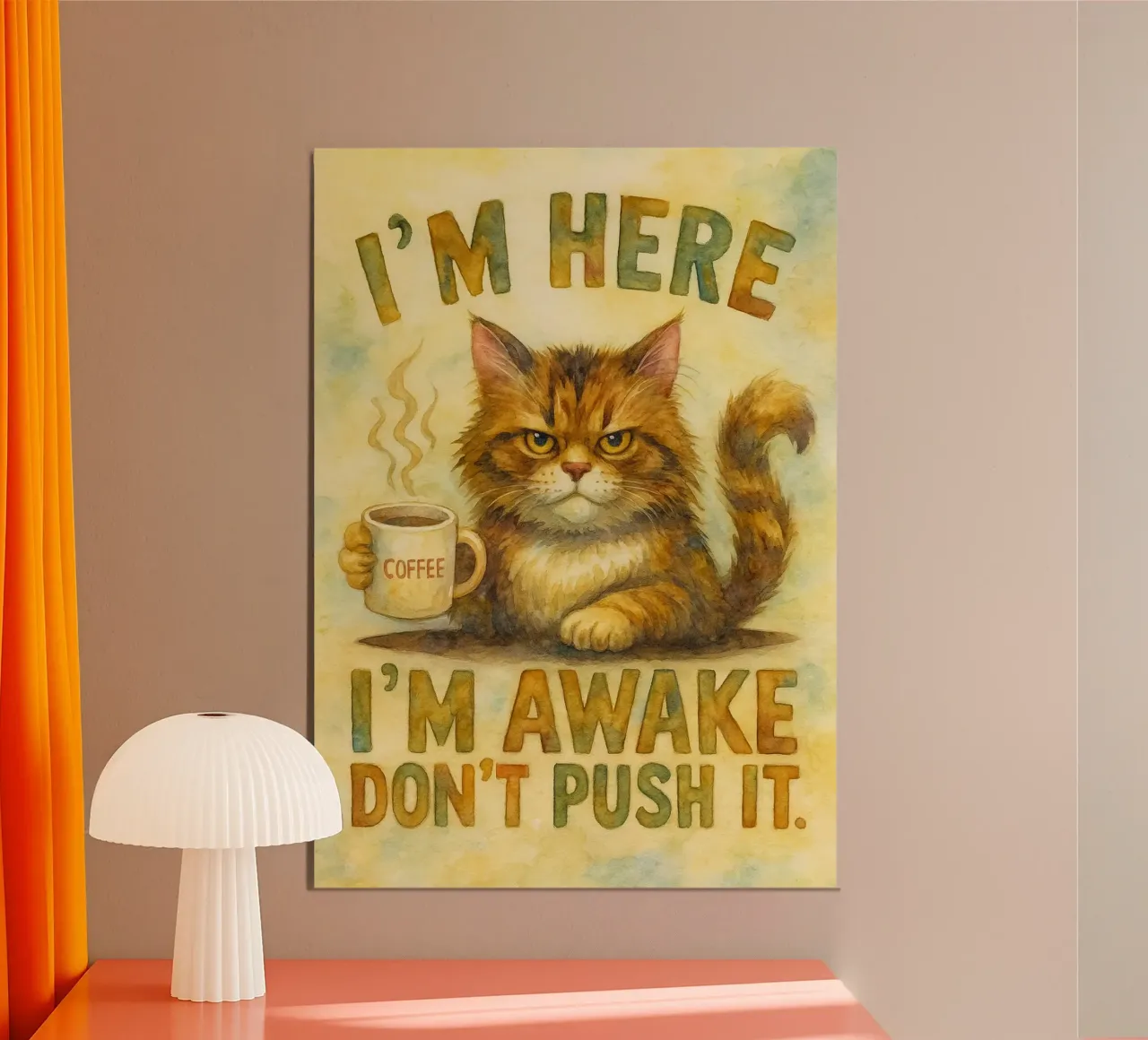 Je suis là, je suis réveillé, n'insistez pas, c'est drôle, c'est un chat en colère. poster de cepeducks