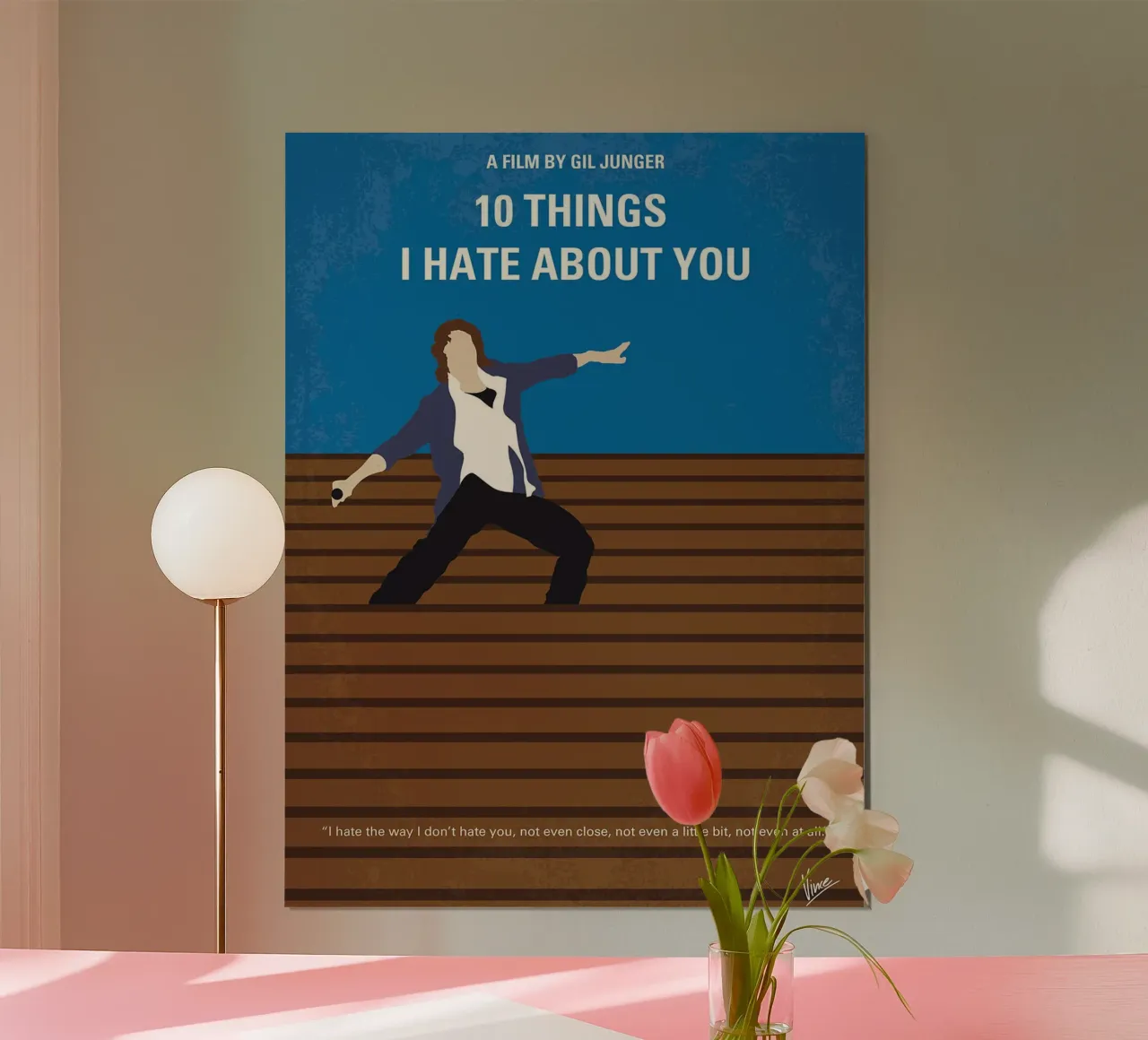 10 cosas que odio de ti por Chungkong poster con marco de madera de jammie