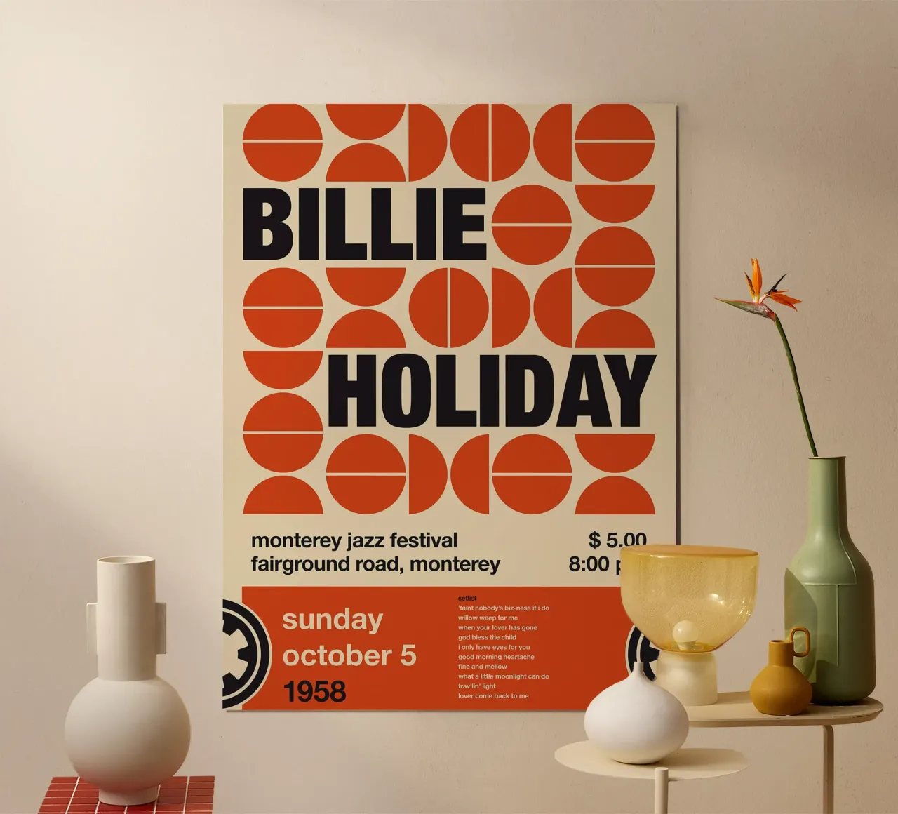 Concerto di Billie Holiday da Chungkong poster con telaio in alluminio da jammie