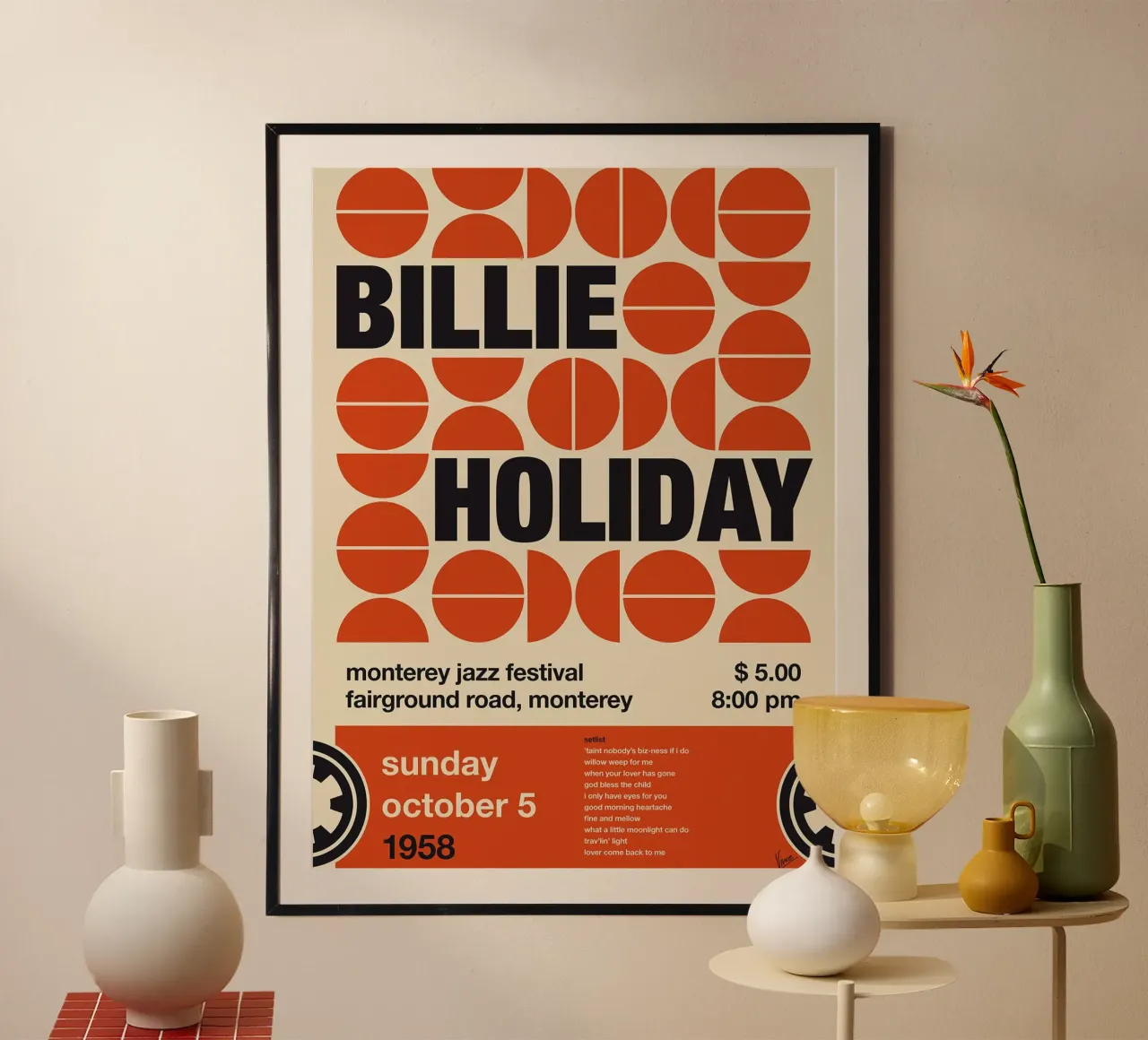 Concerto di Billie Holiday da Chungkong poster con telaio in alluminio da jammie