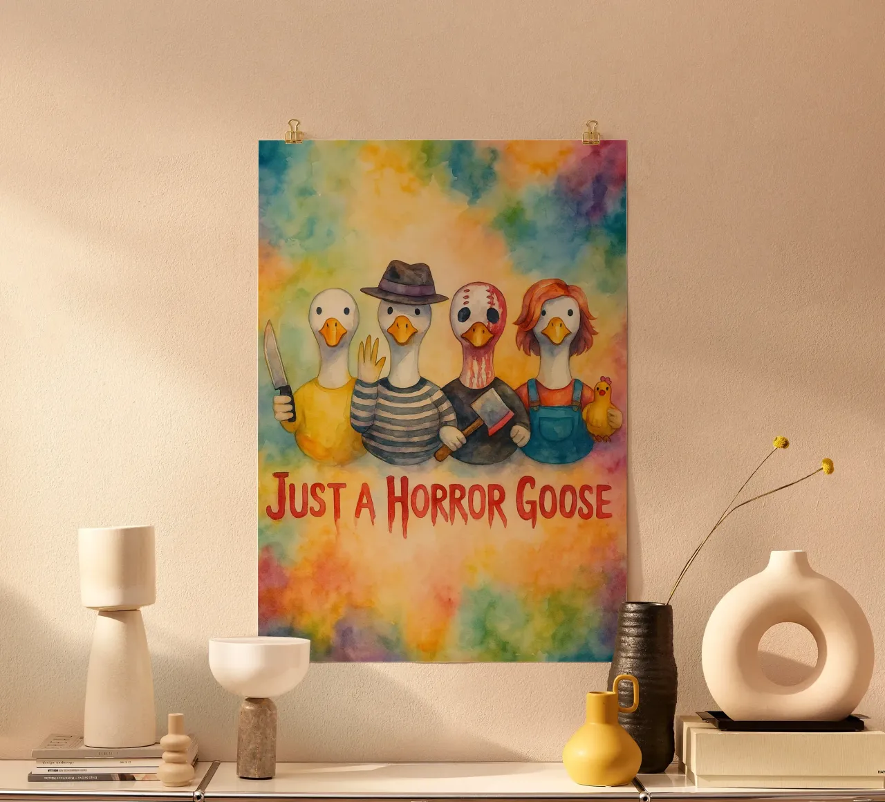 solo un horror oca divertente halloween poster da cepeducks