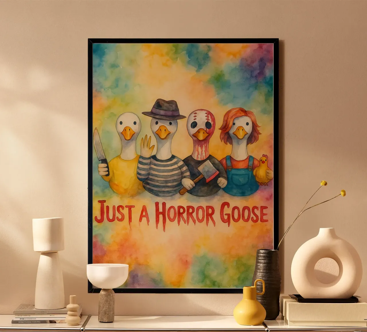 solo un horror oca divertente halloween poster da cepeducks