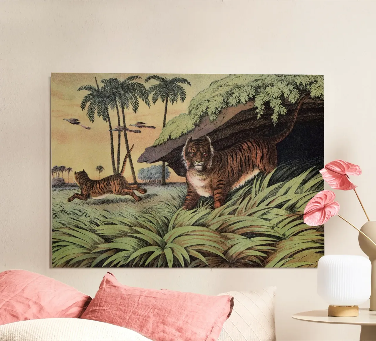 Vintage Kolb 2 Tafel 13 Tiger poster con telaio in plastica da Vintage Print Collection