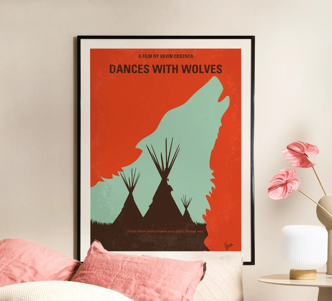 Balla coi lupi di Chungkong poster con telaio in alluminio da jammie