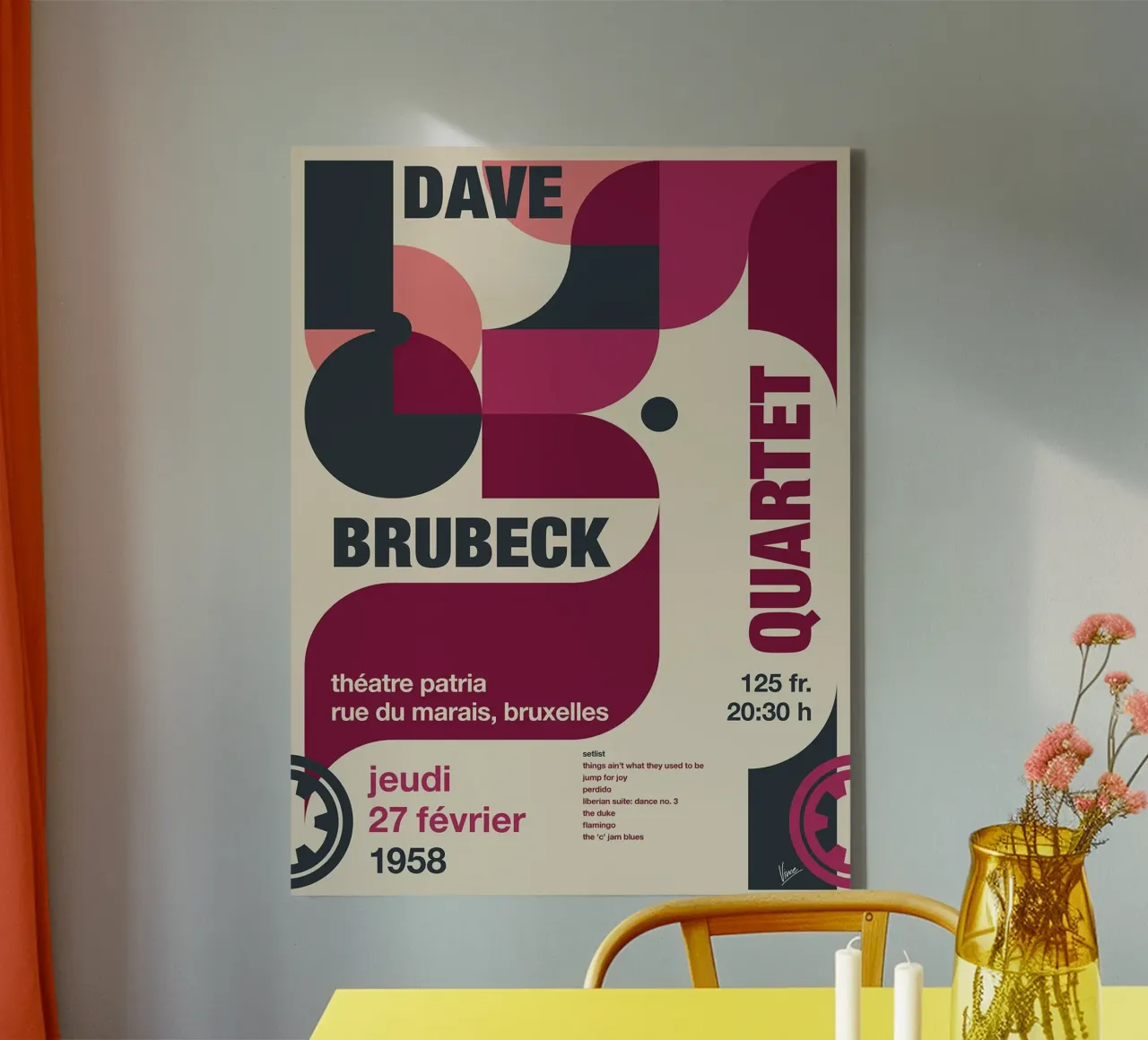 Dave Brubeck Quartet by Chungkong canvas with Floater frame by jammie