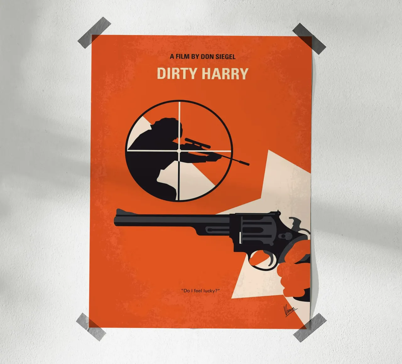 Dirty Harry V di Chungkong poster con telaio in legno da jammie
