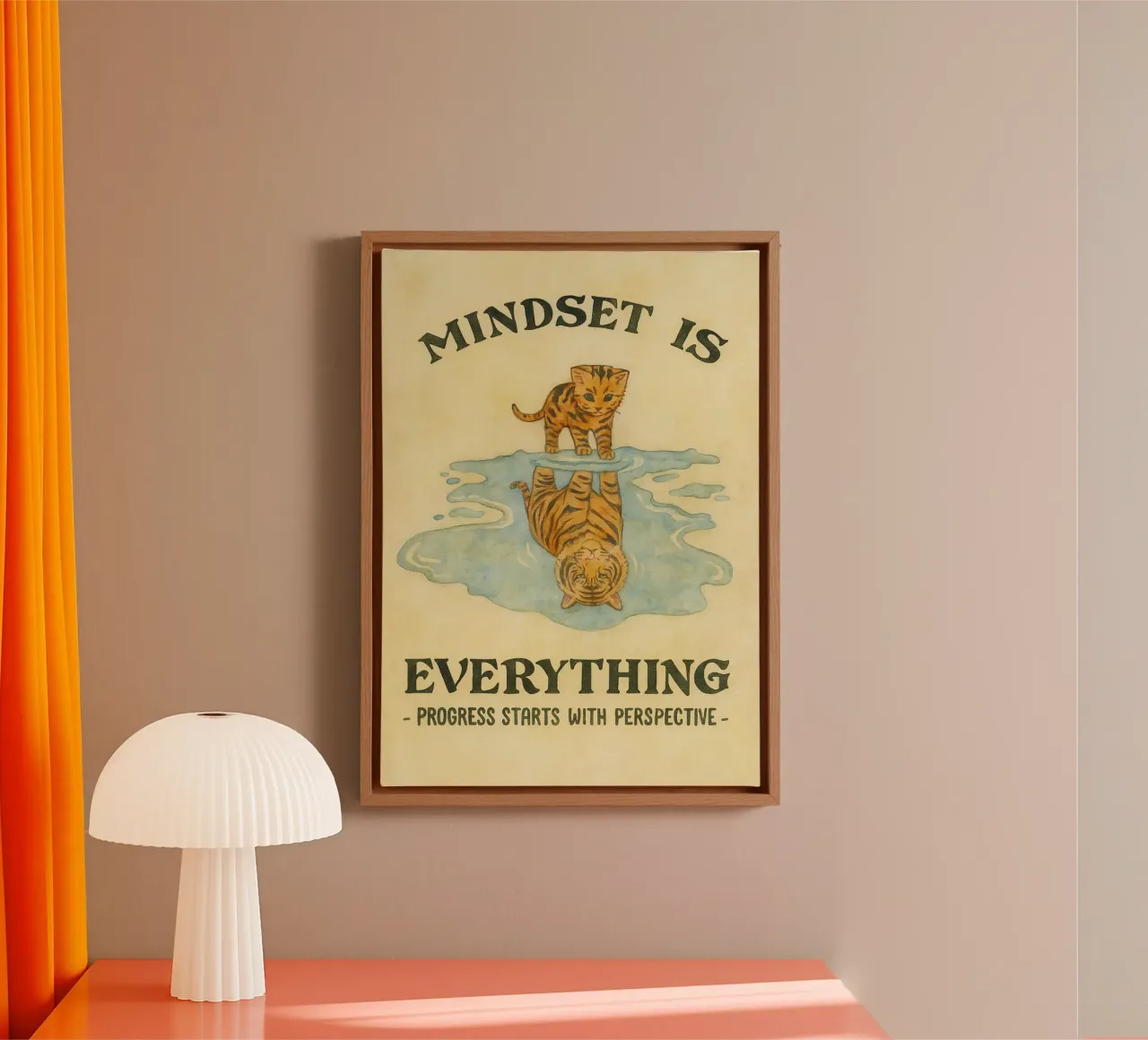 mindset is everything cat canvas with Floater frame by cepeducks
