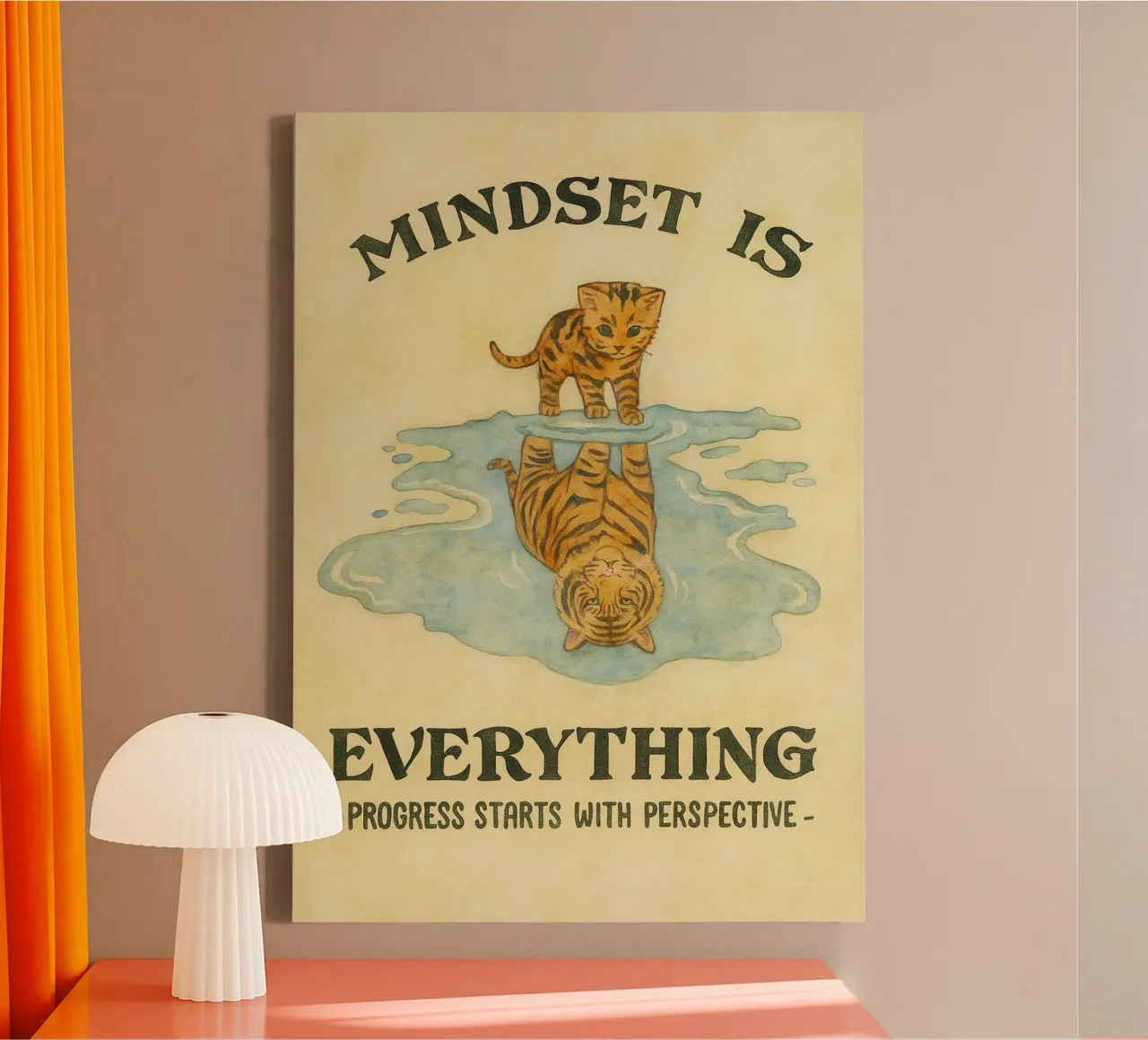 mindset is everything cat canvas with Floater frame by cepeducks