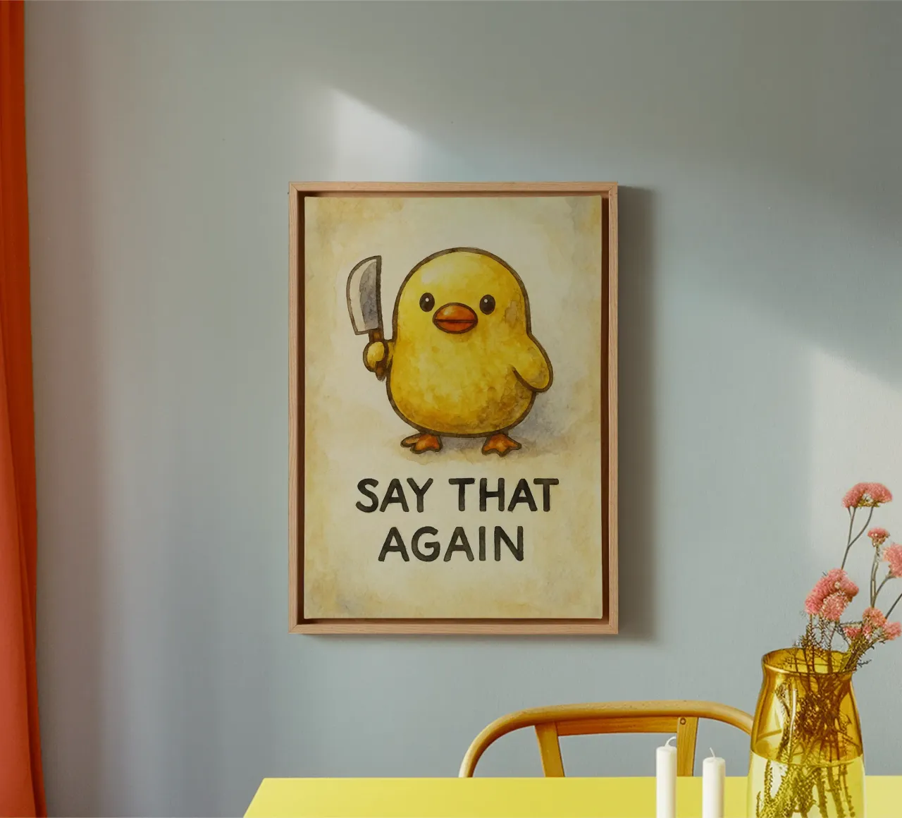 say that again funny duck canvas with Floater frame by cepeducks