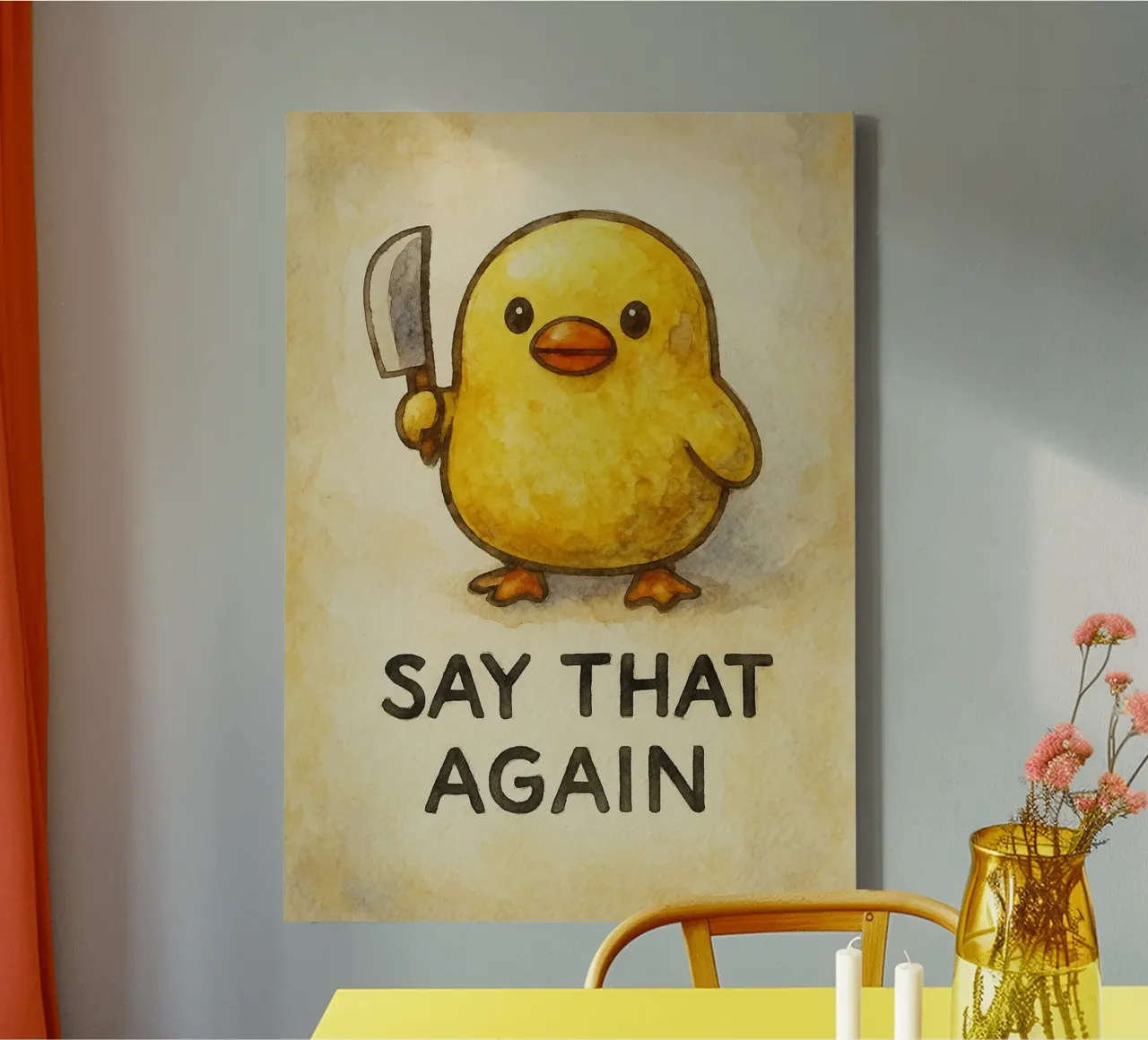 say that again funny duck canvas with Floater frame by cepeducks