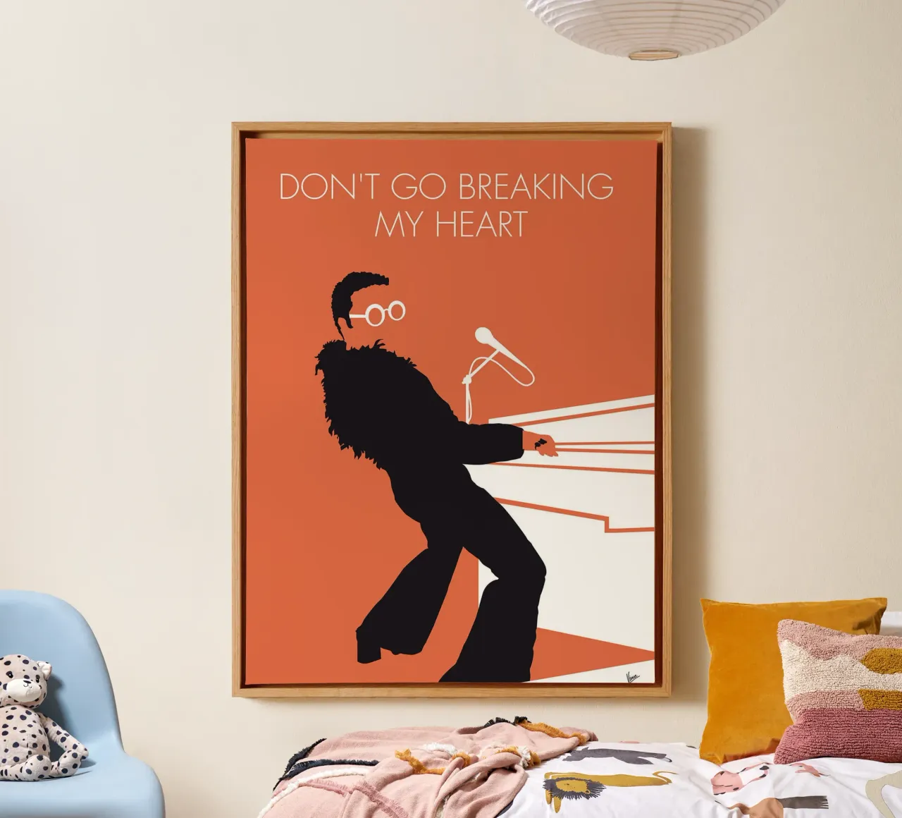 Elton John - Don't Go Breaking My Heart di Chungkong tela con Cornice a cassetta da jammie