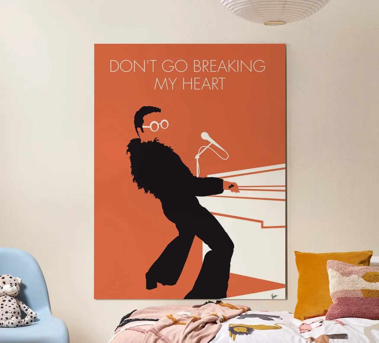 Elton John - Don't Go Breaking My Heart di Chungkong poster con telaio in plastica da jammie