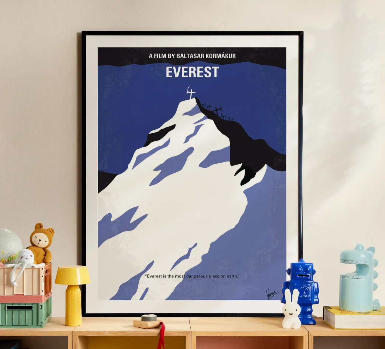 Everest di Chungkong poster con telaio in legno da jammie
