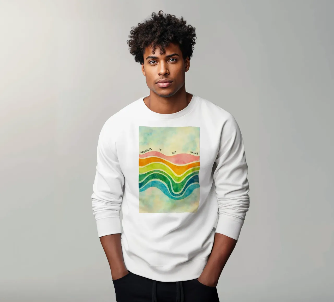 progress is not linear sweatshirt by cepeducks
