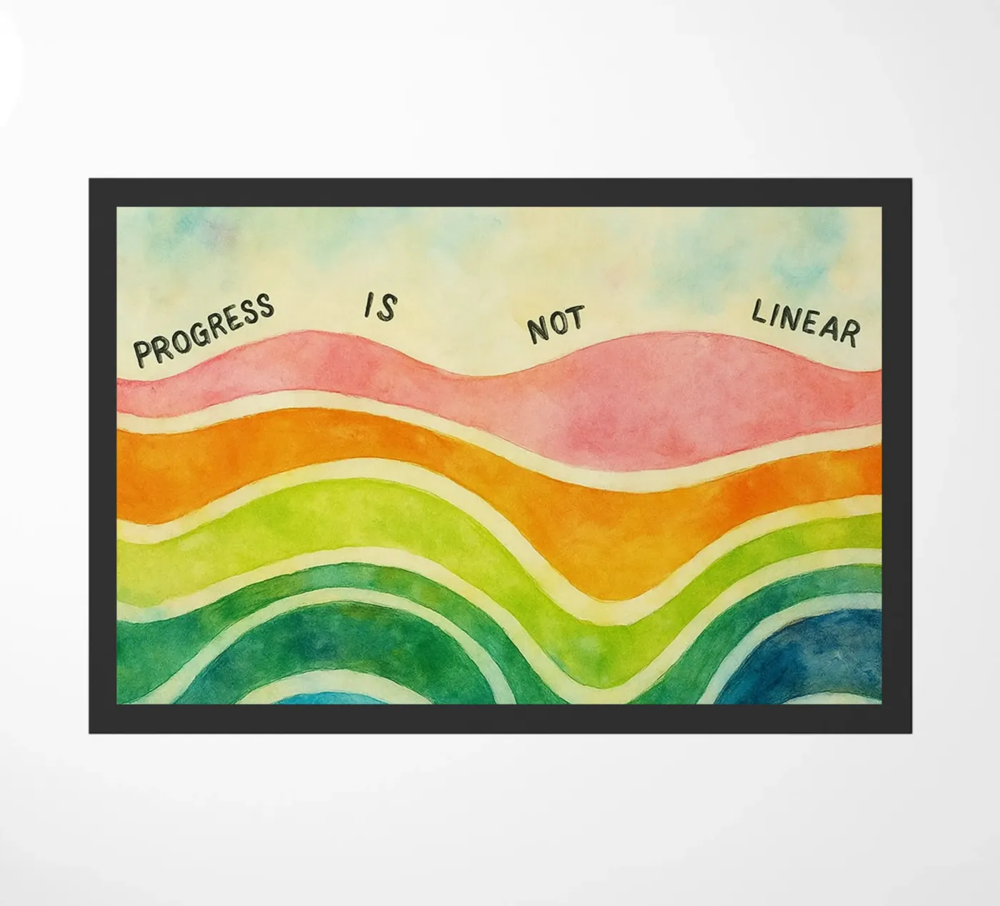 progress is not linear doormat by cepeducks
