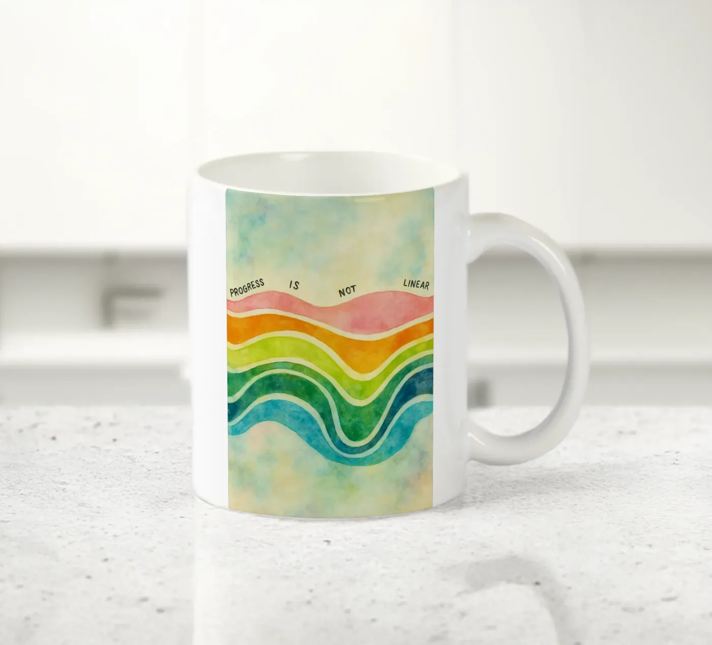 progress is not linear ceramic mug by cepeducks