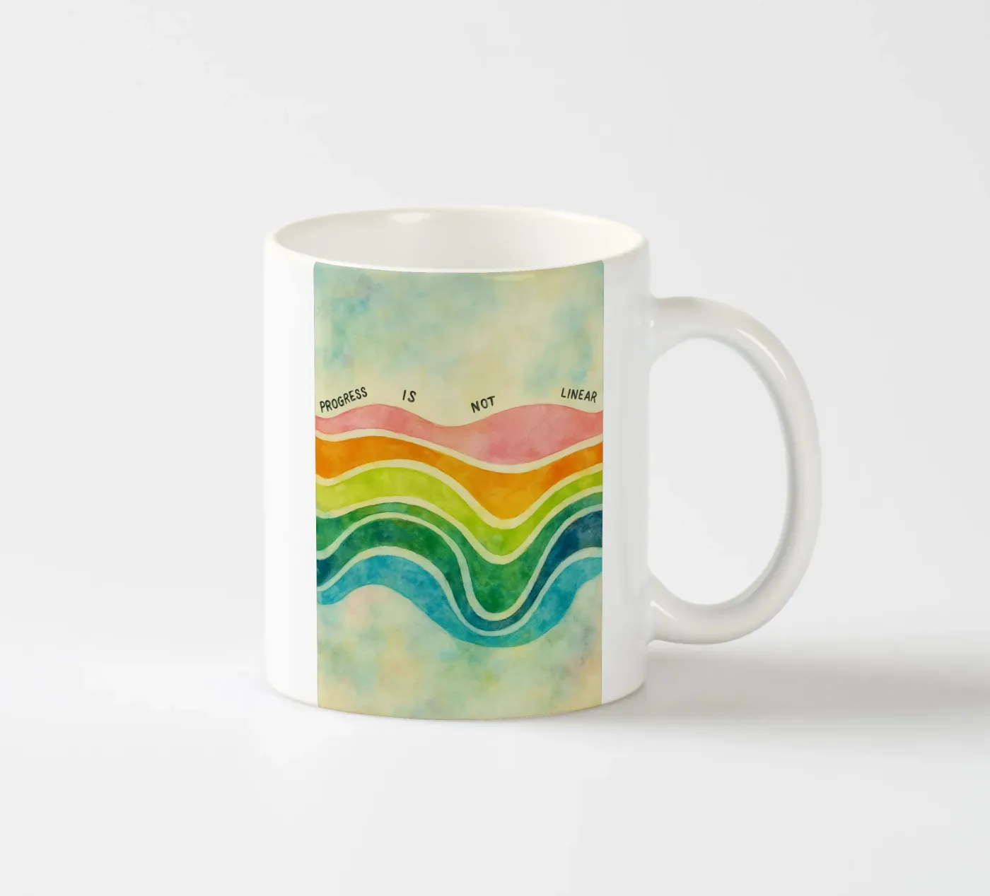 progress is not linear ceramic mug by cepeducks