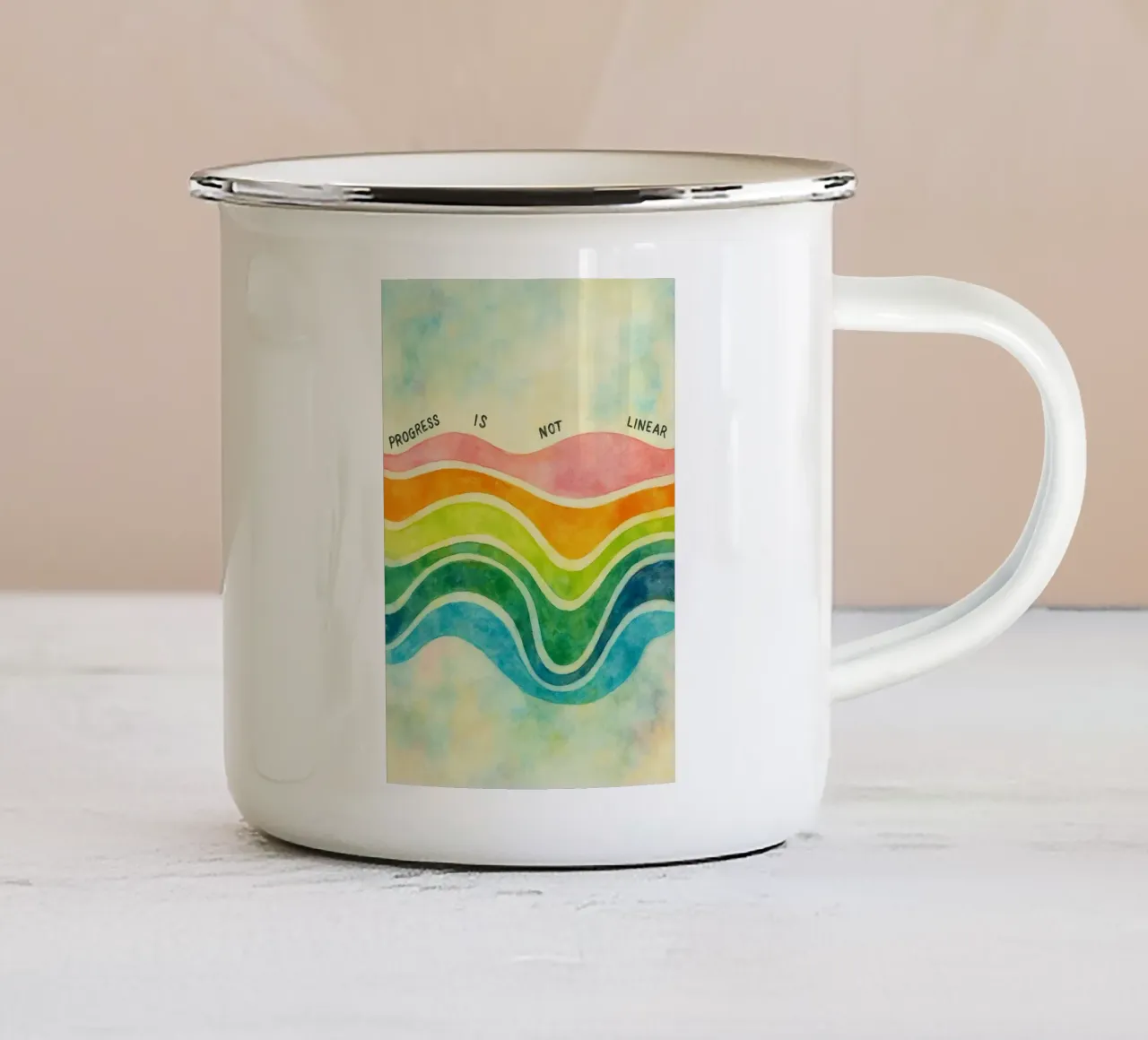 il progresso non è lineare tazza in smalto da cepeducks