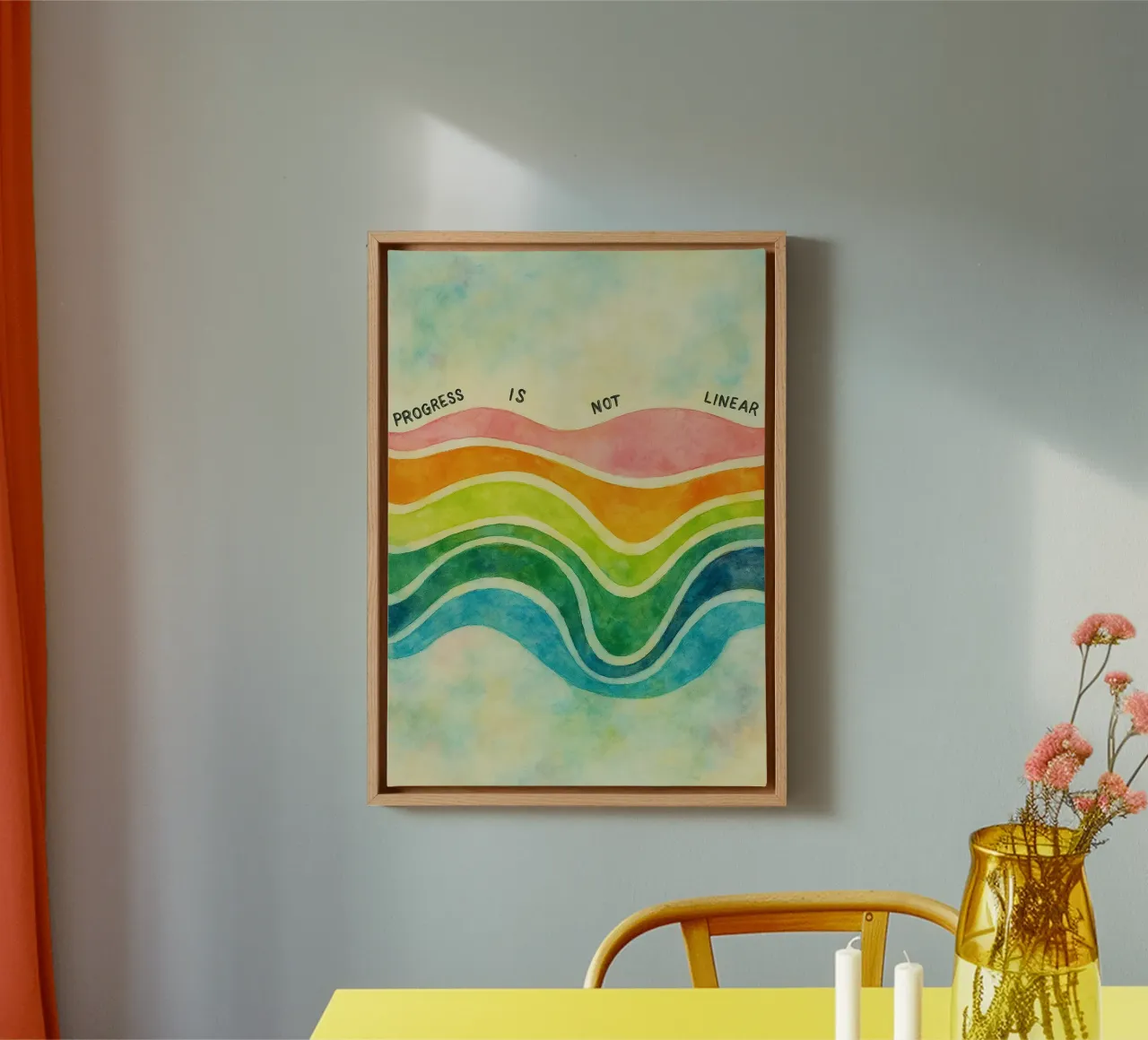 progress is not linear canvas with Floater frame by cepeducks