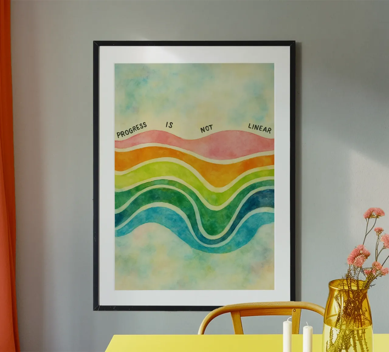 progress is not linear poster with plastic frame by cepeducks