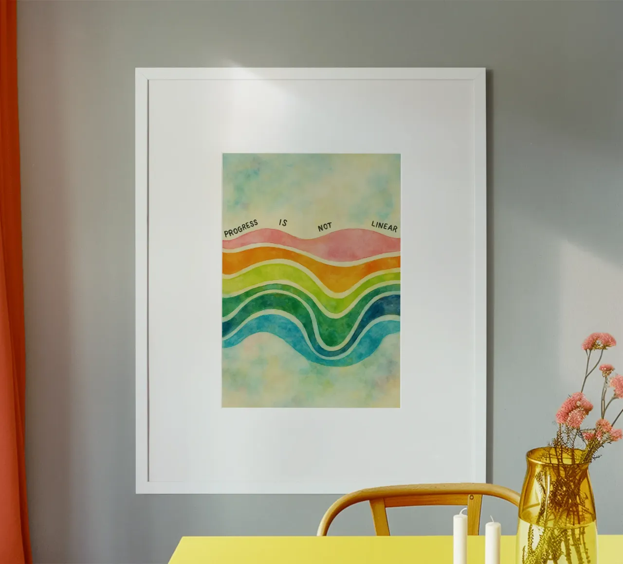 progress is not linear poster with plastic frame by cepeducks