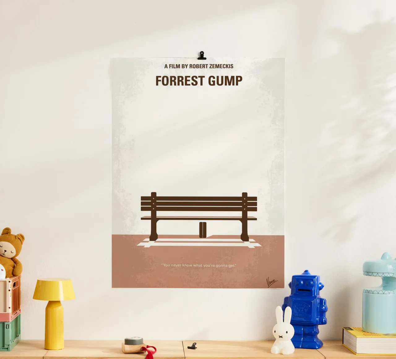 Forrest Gump di Chungkong poster con telaio in plastica da jammie