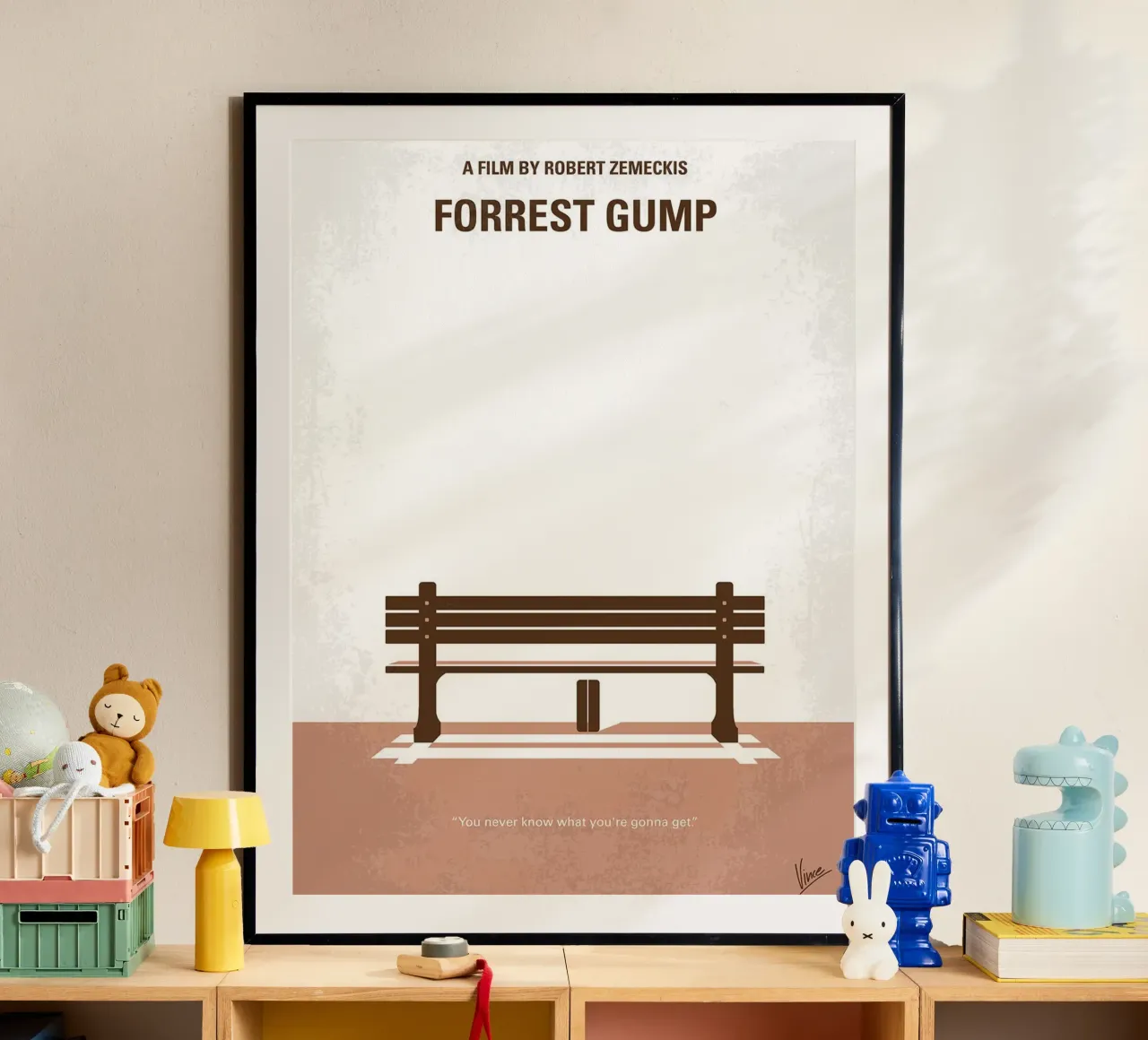 Forrest Gump di Chungkong poster con telaio in plastica da jammie