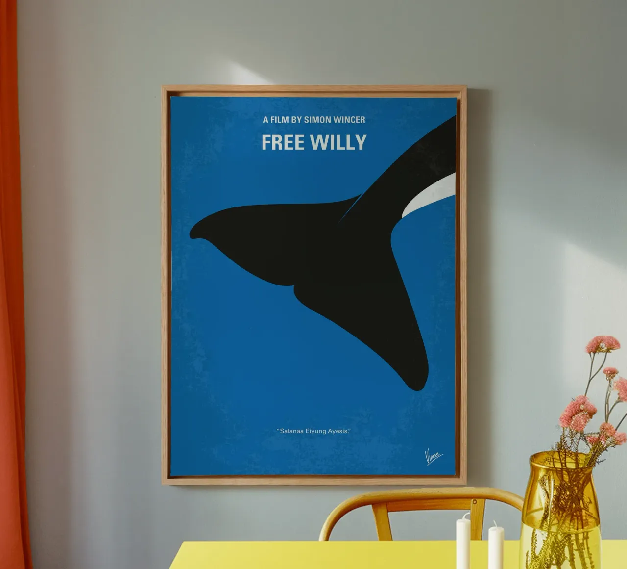 Free Willy door Chungkong canvas met Baklijst van jammie