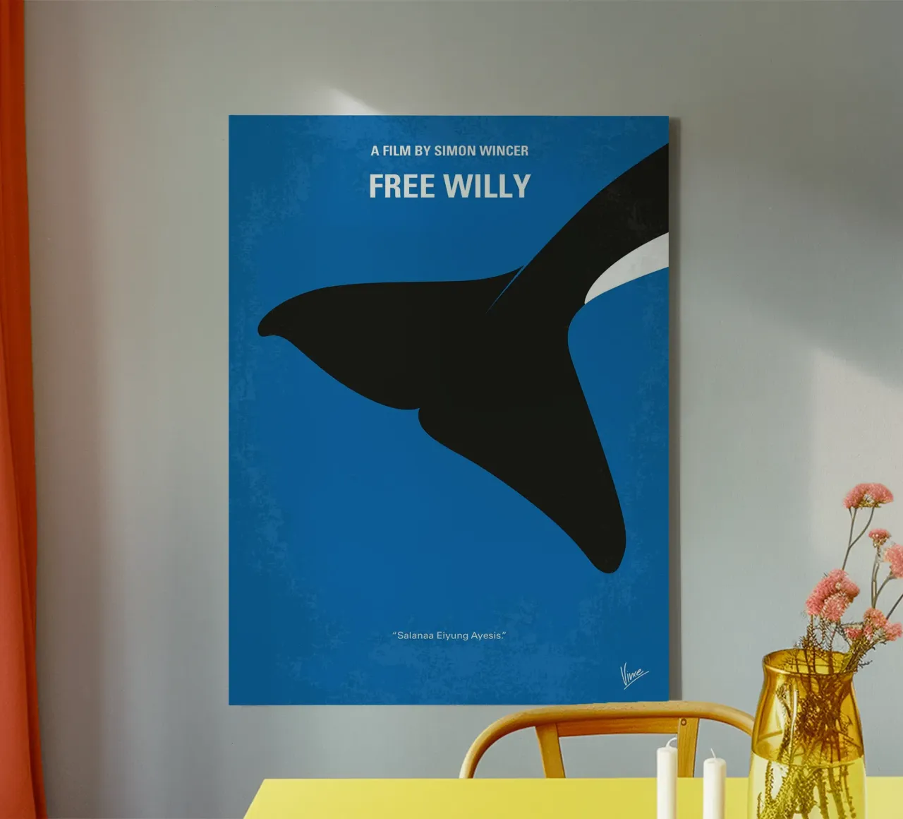 Free Willy door Chungkong canvas met Baklijst van jammie