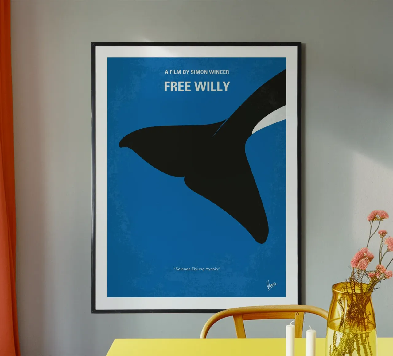 Free Willy di Chungkong poster con telaio in alluminio da jammie