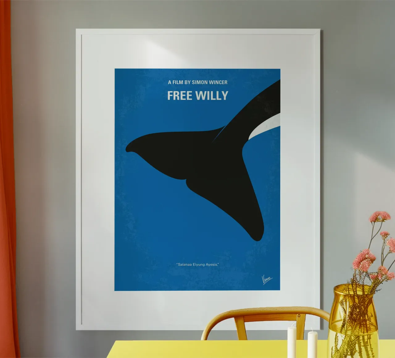 Free Willy di Chungkong poster con telaio in alluminio da jammie
