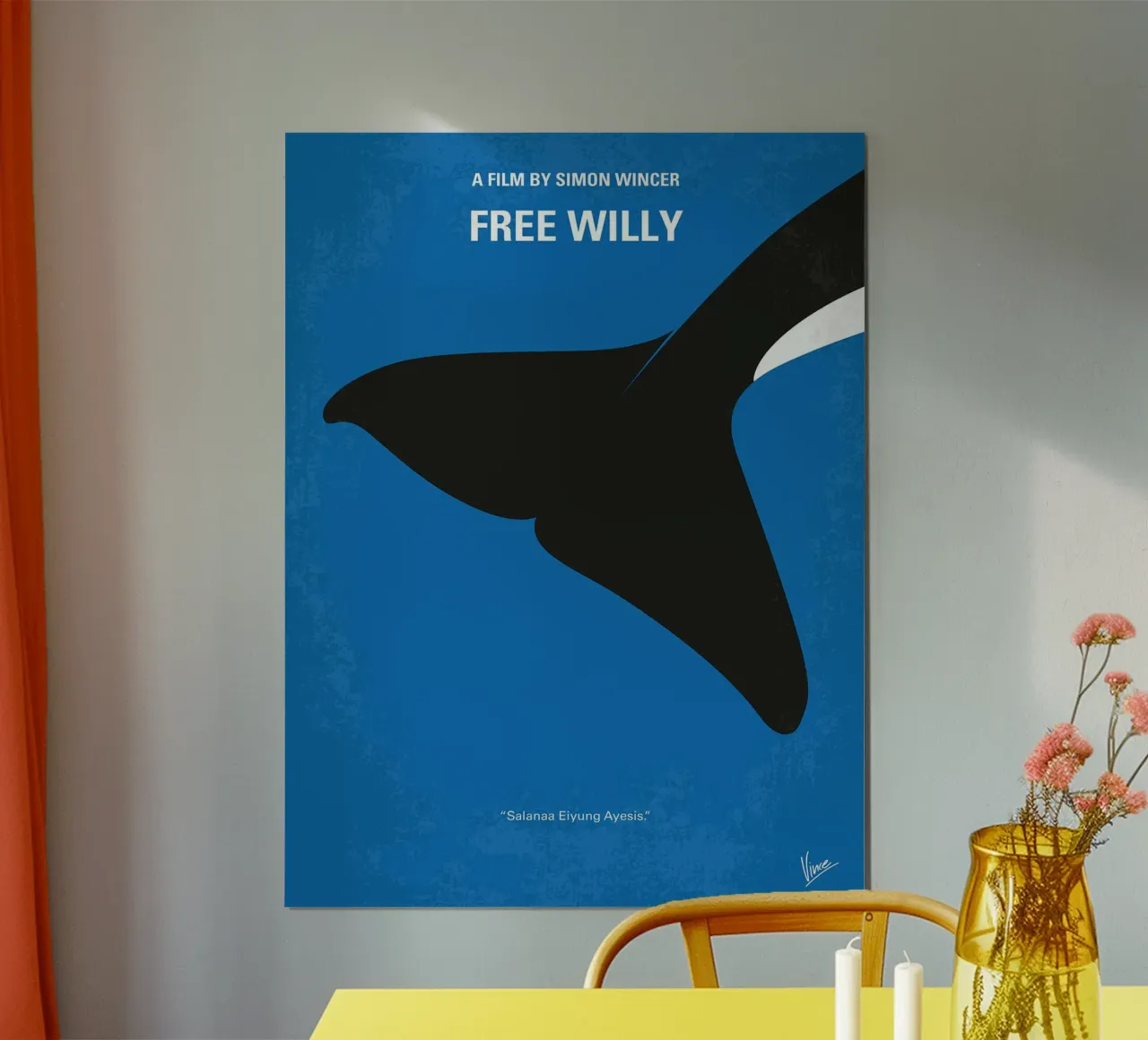 Free Willy di Chungkong poster con telaio in alluminio da jammie