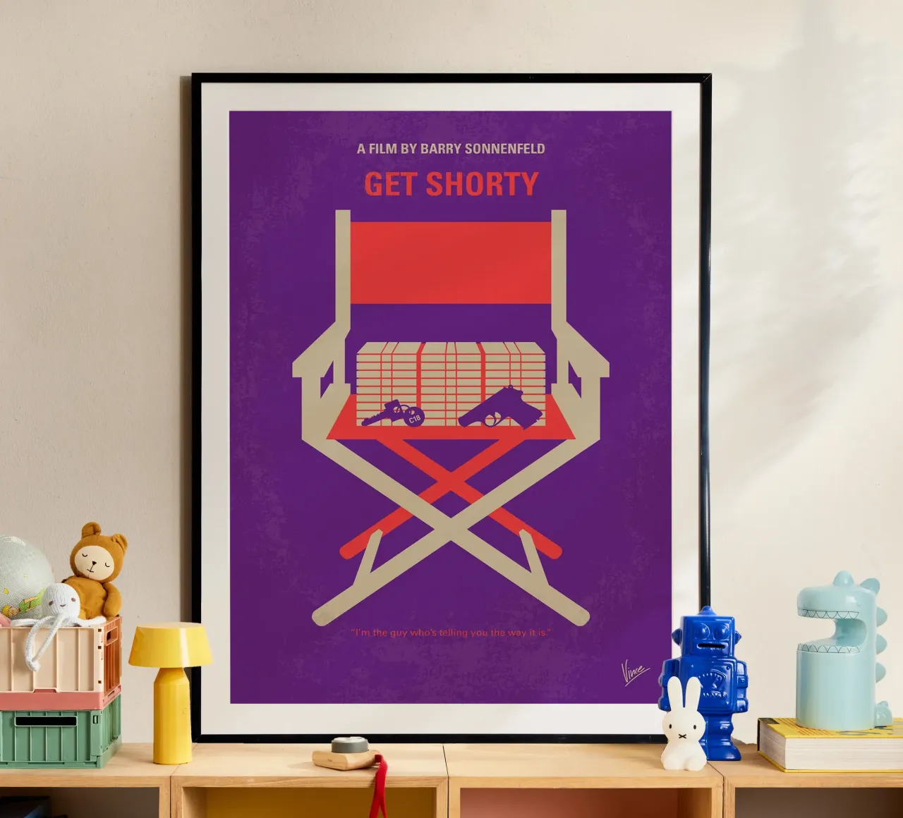 Get Shorty di Chungkong poster con telaio in legno da jammie