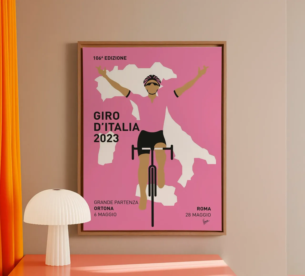 Giro d'Italia 2023 di Chungkong tela con Cornice a cassetta da jammie