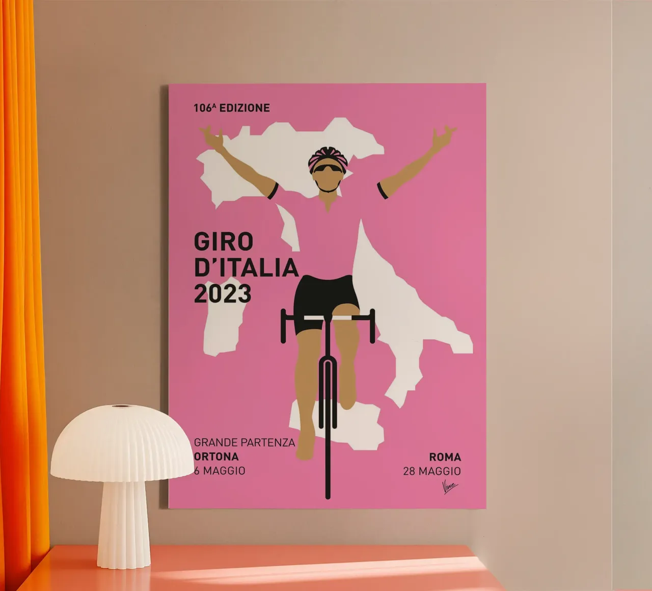 Giro d'Italia 2023 di Chungkong tela con Cornice a cassetta da jammie