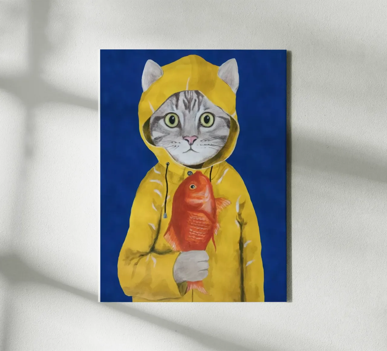Coco de Paris - Katze mit Fisch Leinwand mit Schattenfugenrahmen von Panait Ivascu