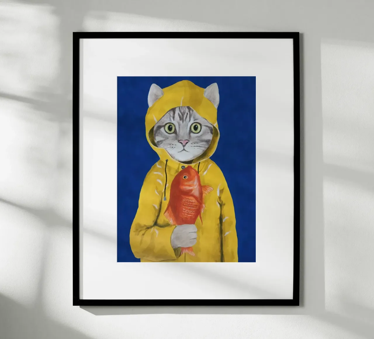 Coco de Paris - Gatto con pesce poster con telaio in plastica da Panait Ivascu