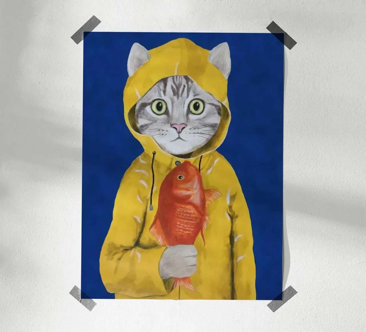 Coco de Paris - Gatto con pesce poster con telaio in plastica da Panait Ivascu