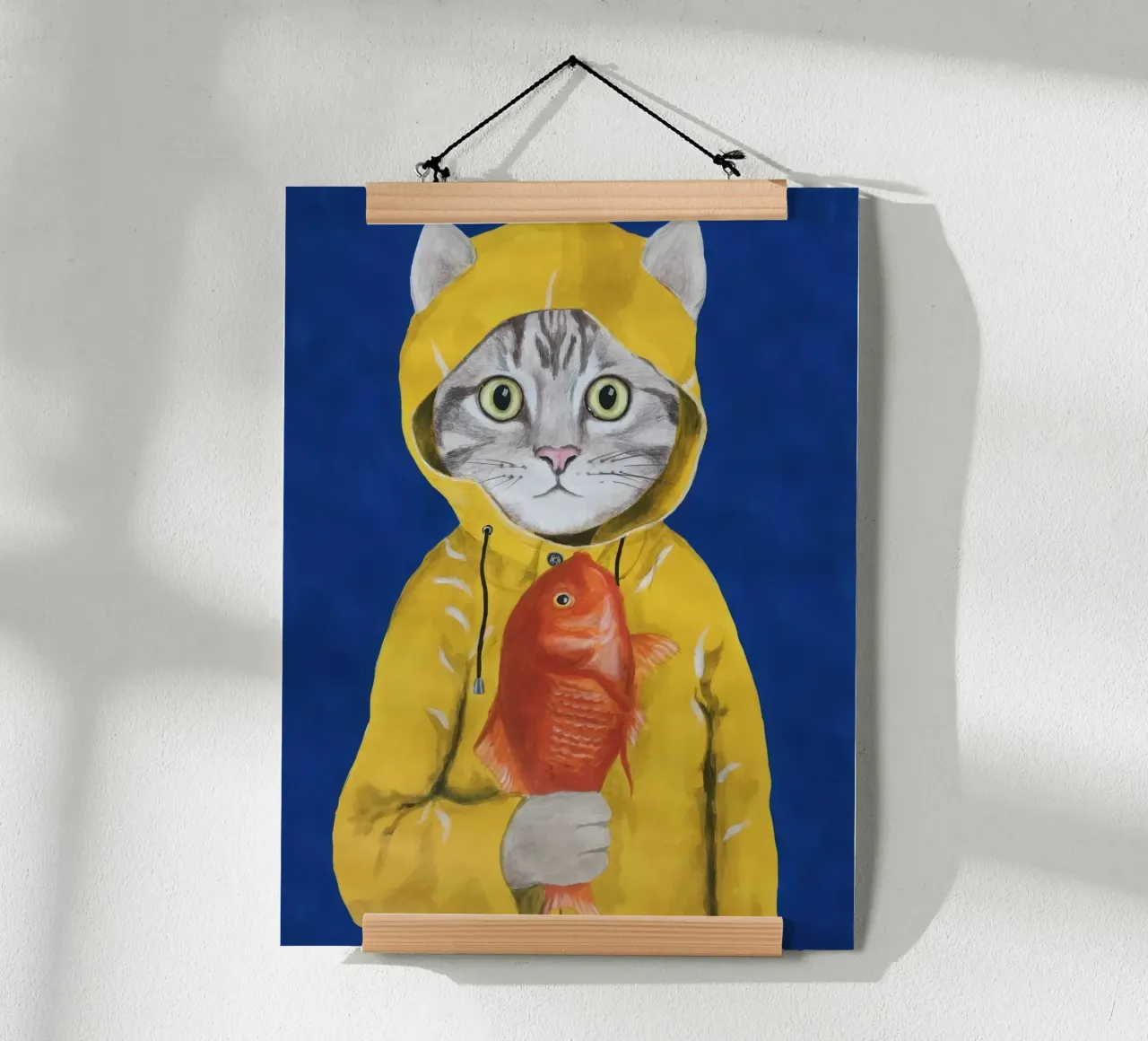 Coco de Paris - Gatto con pesce poster con telaio in plastica da Panait Ivascu